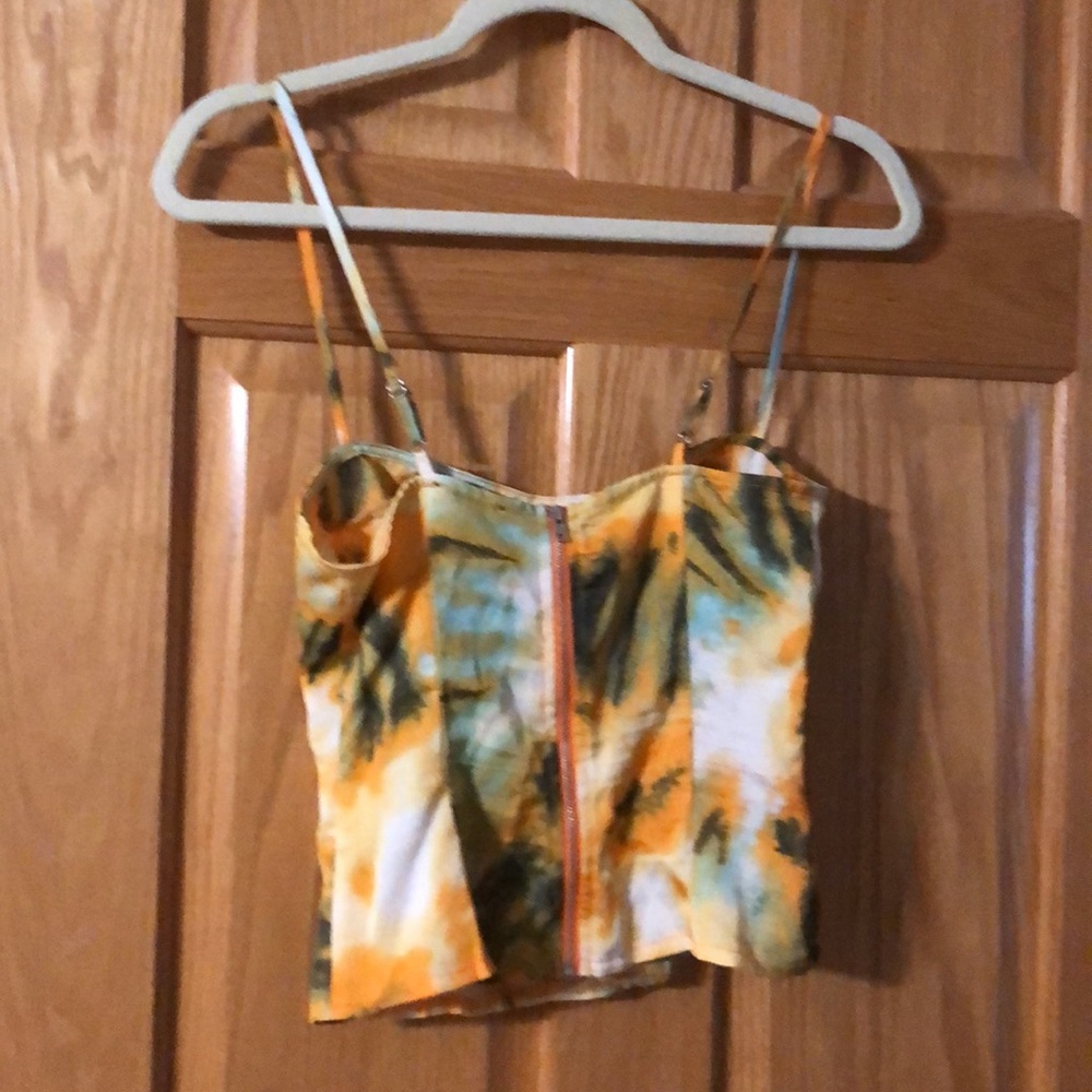 Multi Colored Top Size 4 With Zippered Down Back - image 4